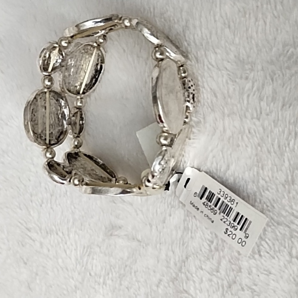 Silver stretch bracelet by East 5th - Picture 3 of 5